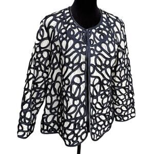 Chico’s Travelers 1P (8-10) PETITE Navy Dressy Cardigan Jacket